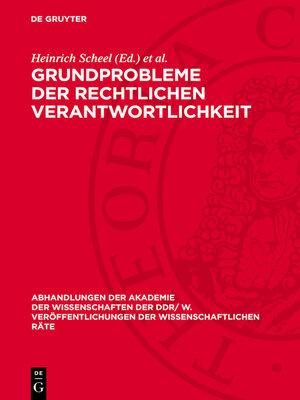 cover image of Grundprobleme der rechtlichen Verantwortlichkeit